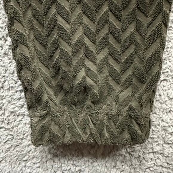 Nike Women's Small Joggers Green Terry Cloth Chevron Pattern Pull Tie Activewear - Picture 6 of 9